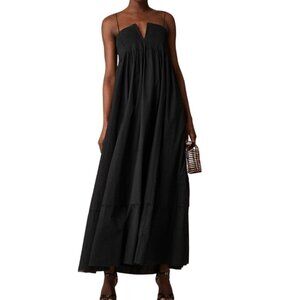 J Crew Collection strapless notched maxi dress size 10 Black
